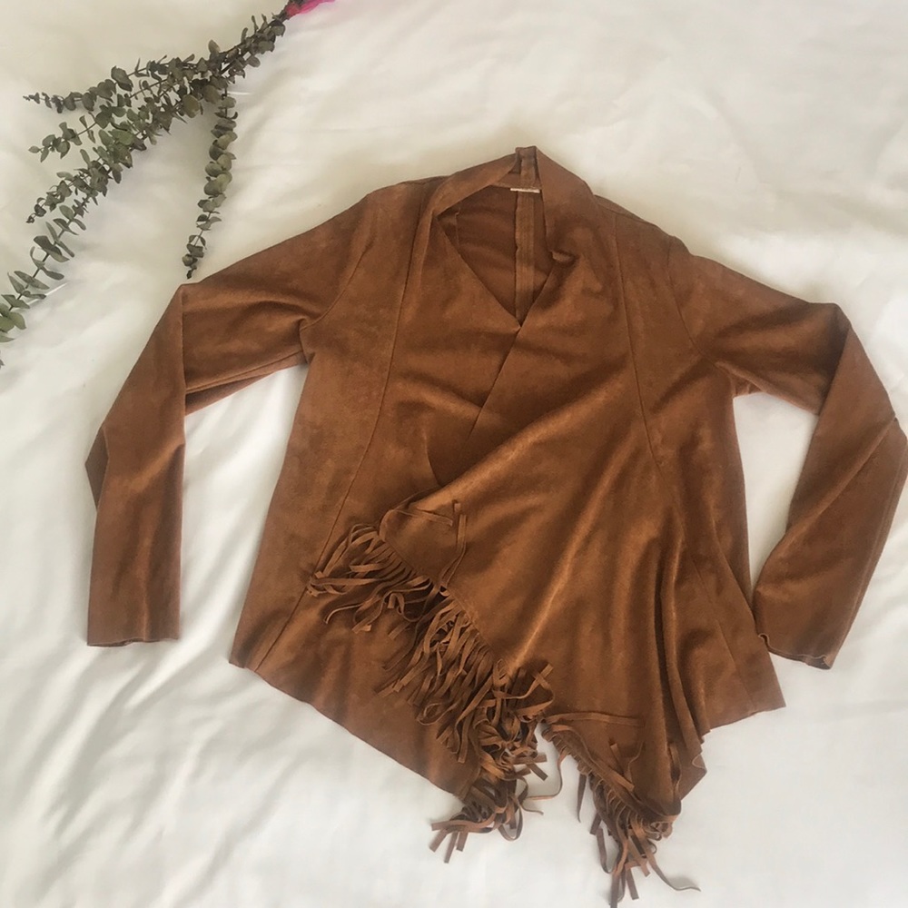 HOLISTER FAUX LEATHER JACKET/CARDIGAN